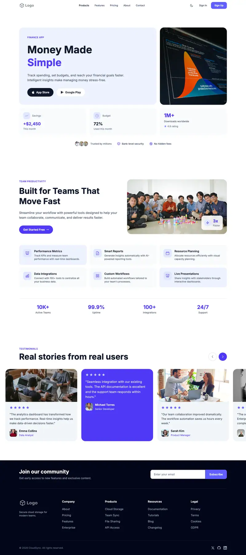 Marketing Analytics website template preview