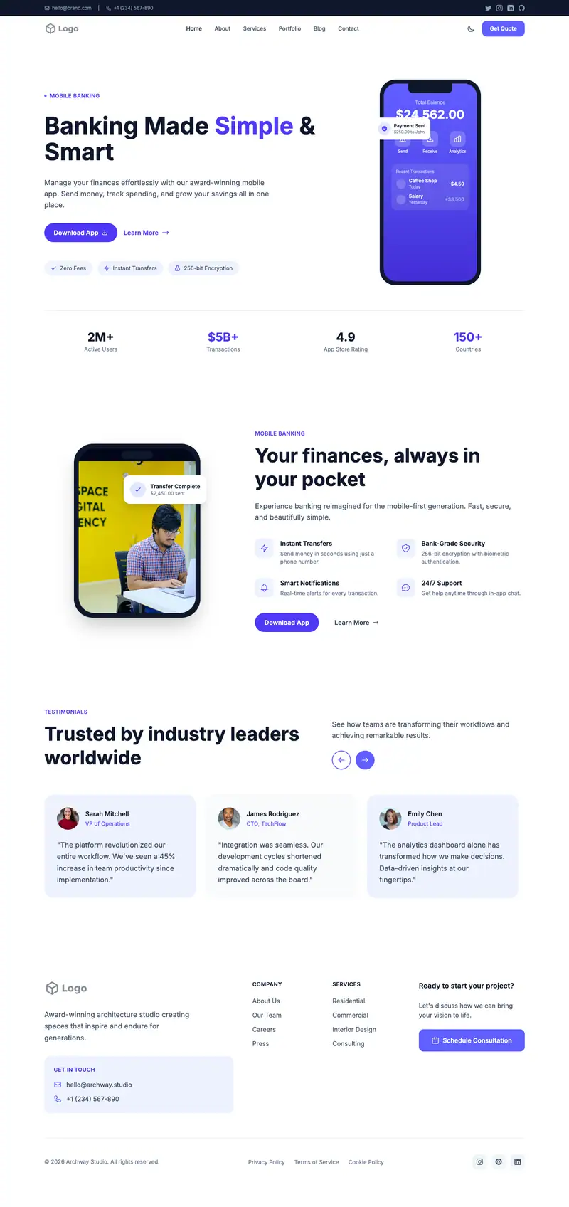 Newsletter Platform website template preview
