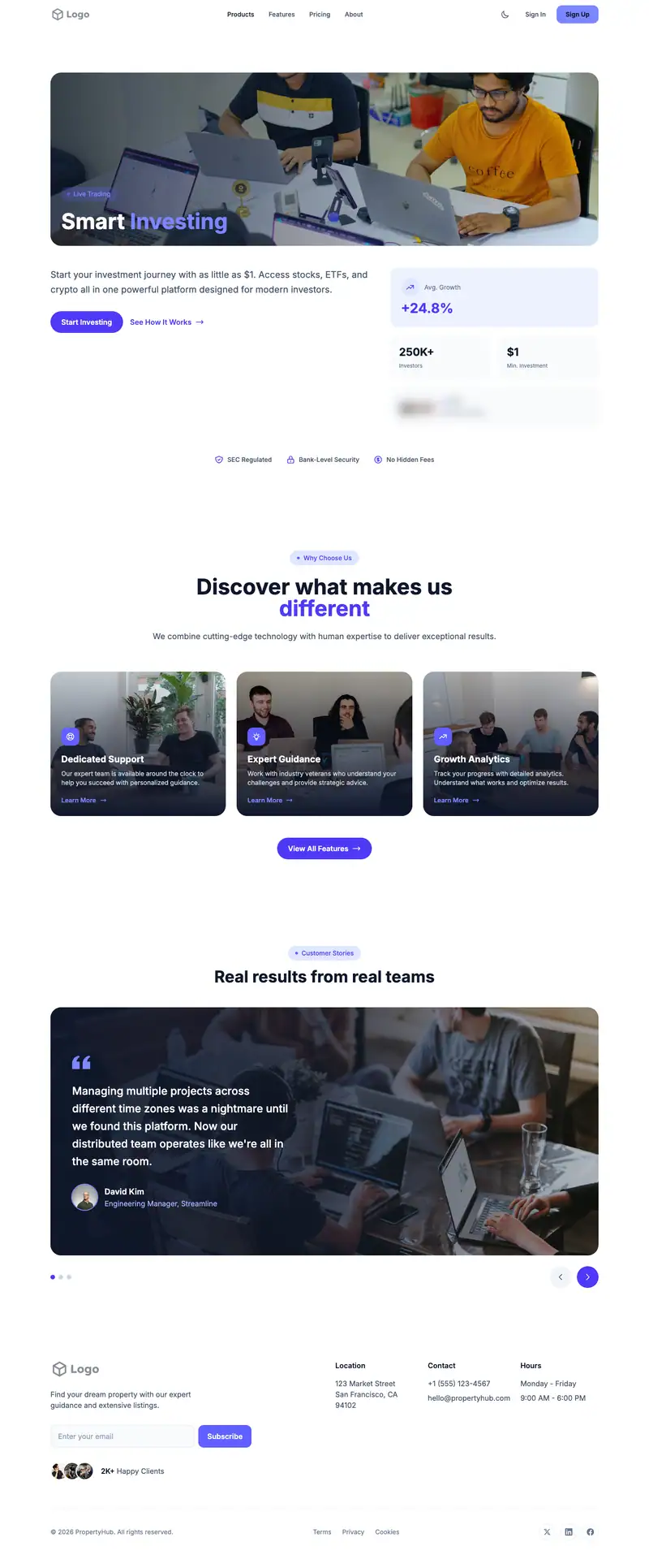 Team Chat Messaging website template preview