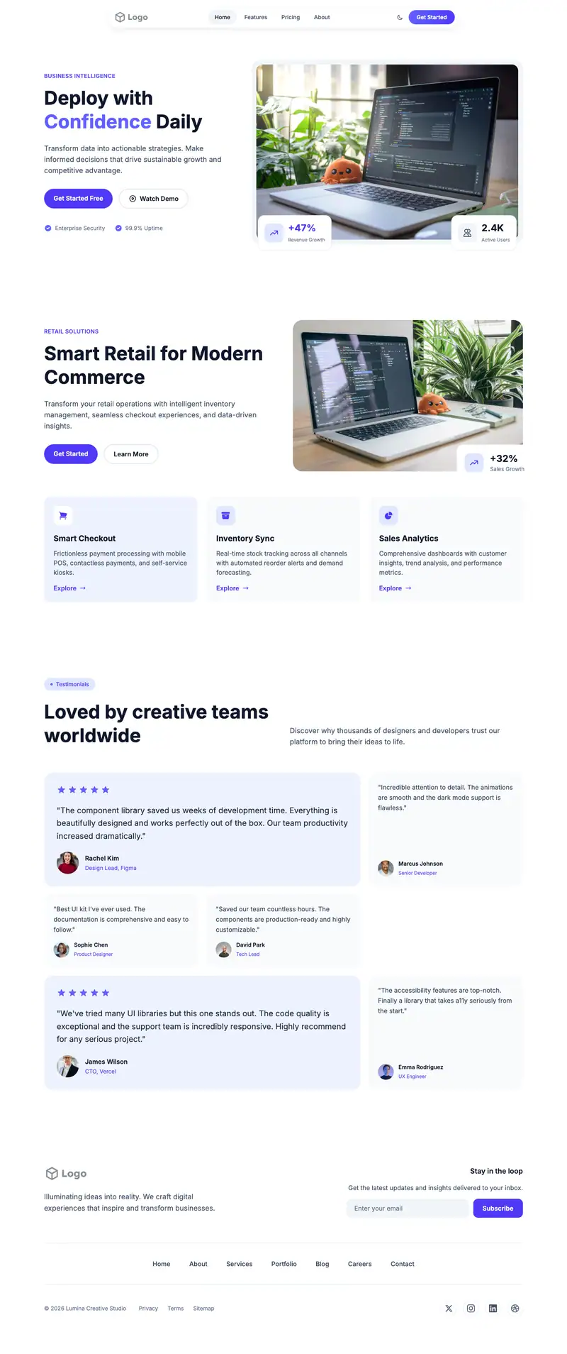 Ci Cd Platform website template preview