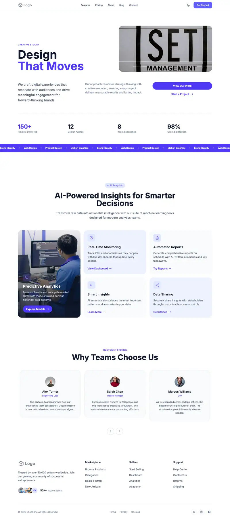 Hr Management System website template preview