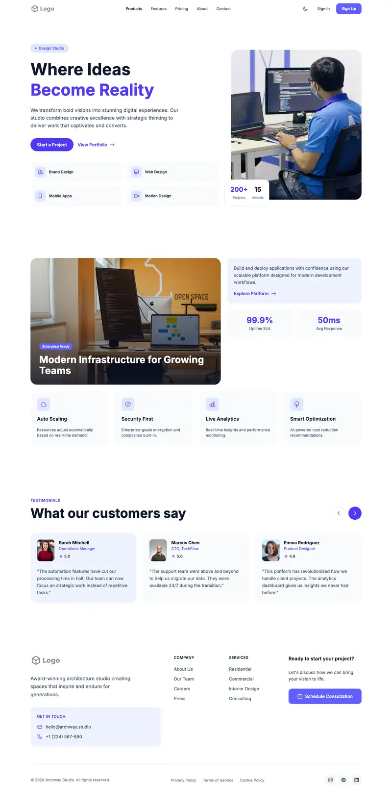 Applicant Tracking website template preview