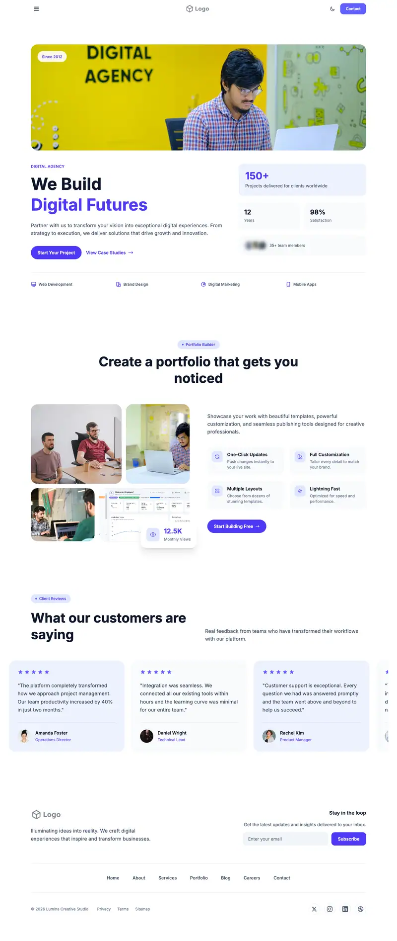 Employee Engagement website template preview