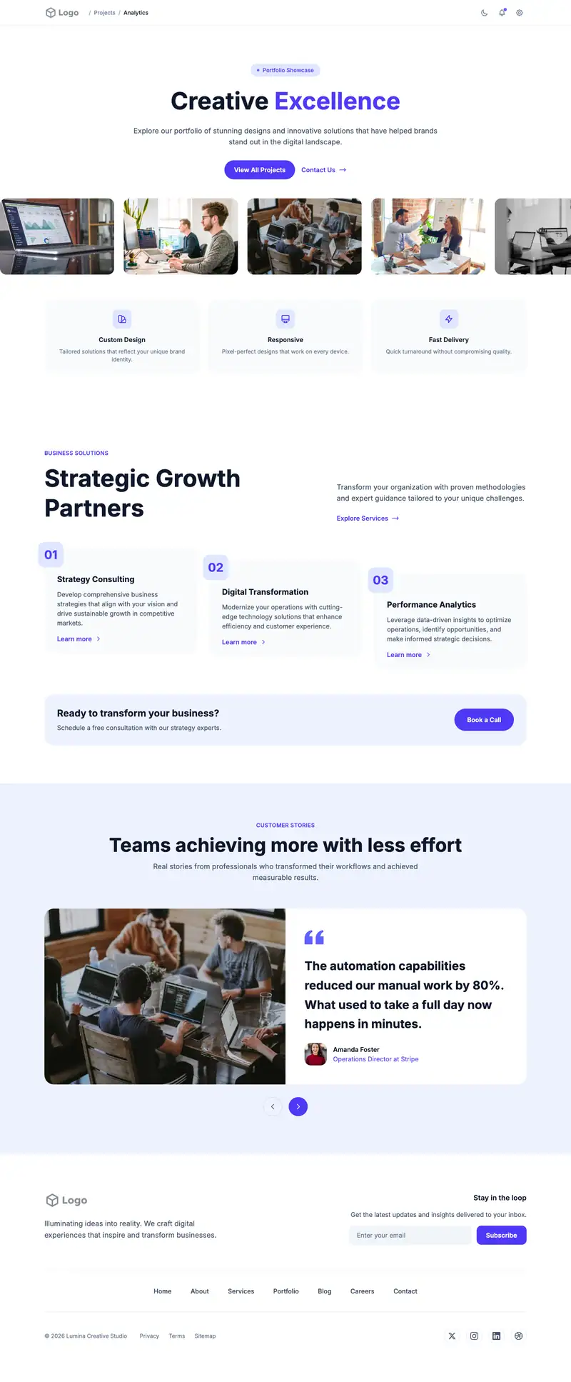 Universal App Landing website template preview