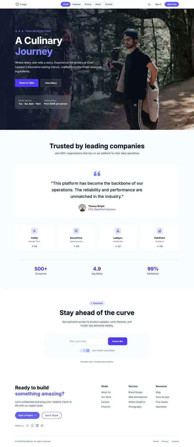 Hiking Trekking Tours website template preview