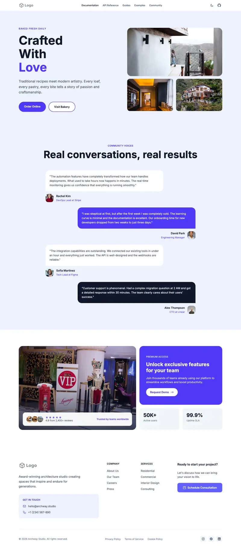 Boutique Hotel website template preview
