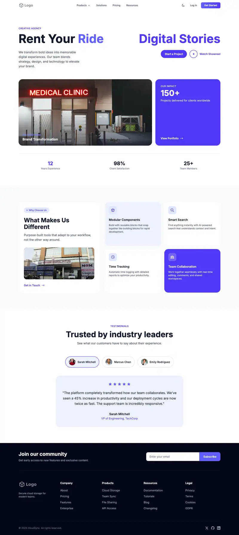 Car Rental website template preview