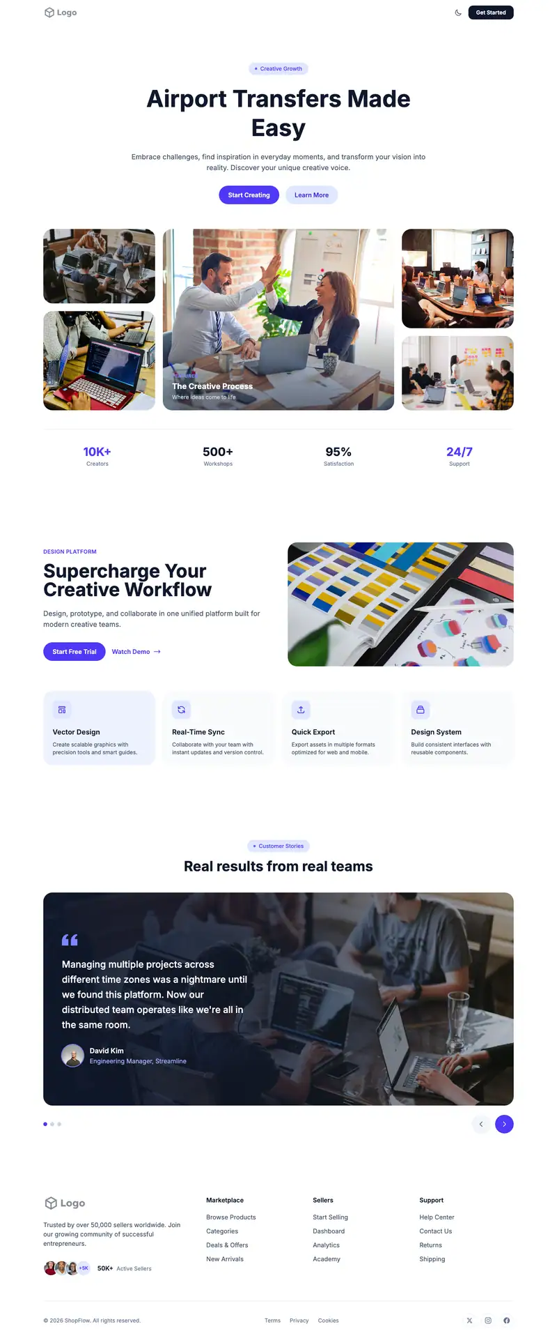 Airport Transfer website template preview