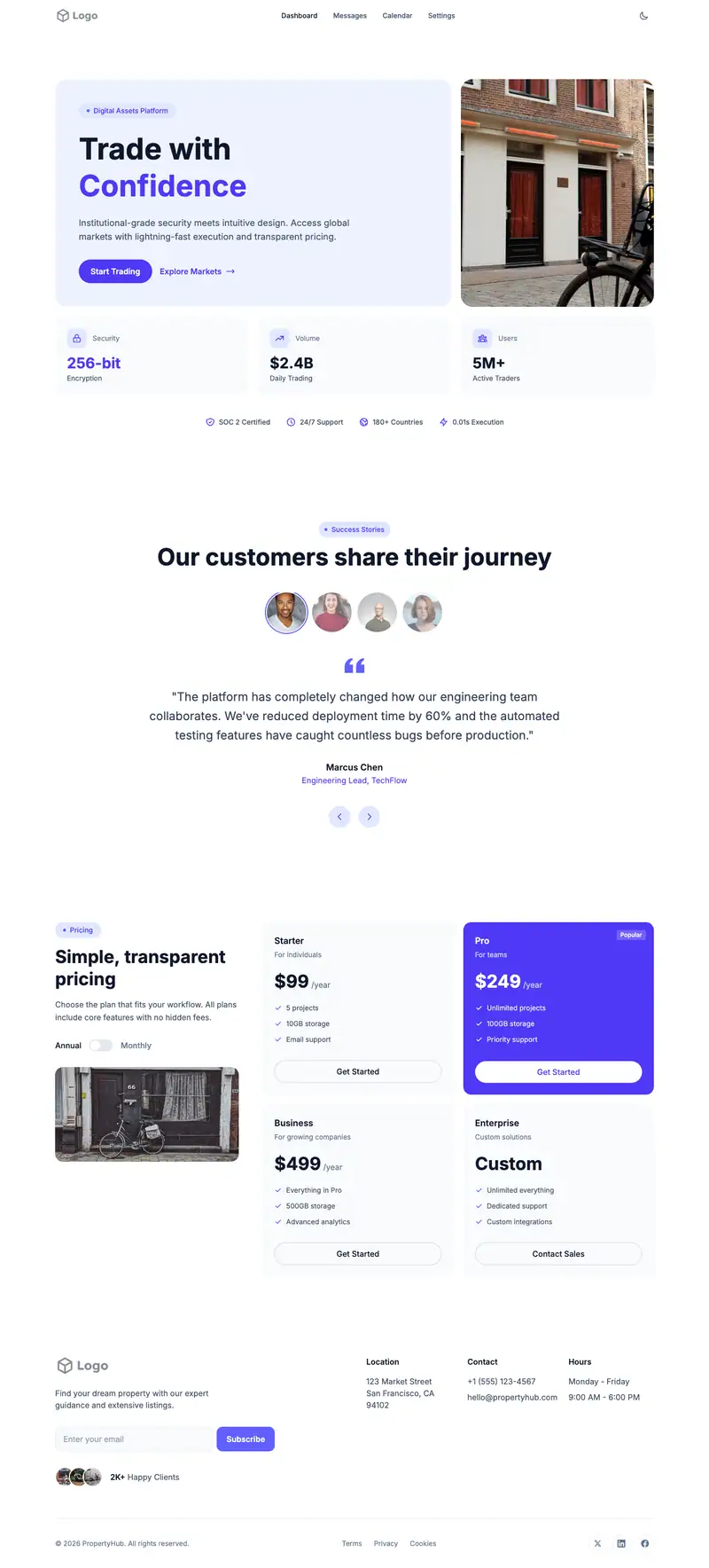 Bike Rental website template preview