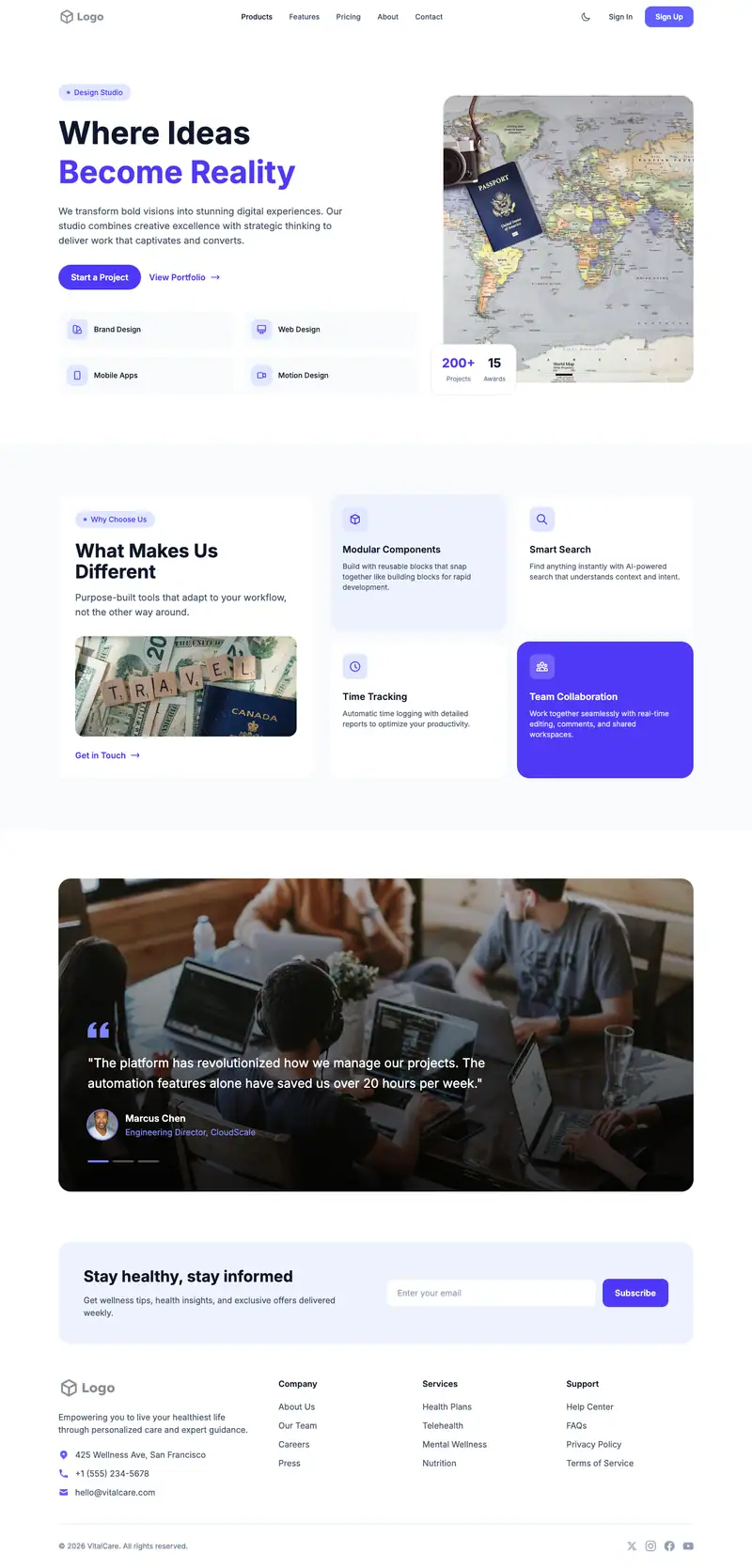 Visa Service website template preview